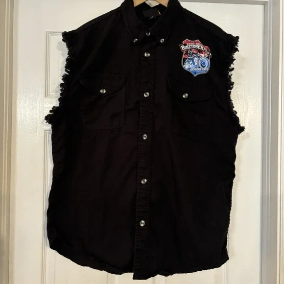 2015 Daytona Beach Biketoberfest Black Vest Motorcycles Riding Size XL - Picture 5 of 9
